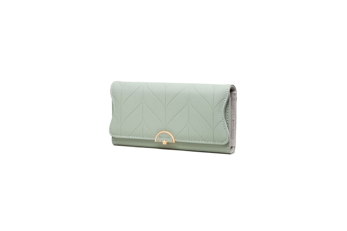 PU Fashion Long Women's Wallet Fashion Buckle New Handbag Large Capacity Fresh Wallet Wallet