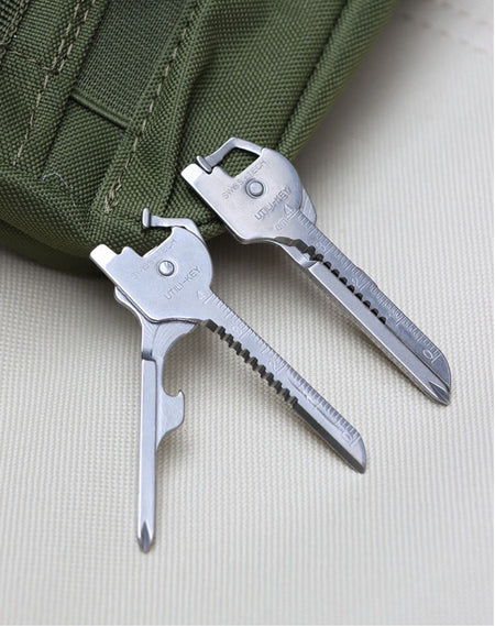 Multi Function Folding Tool Keychain Opener Screwdriver EDC 6 In 1 Utility Outdoor Survival Rescue Pocket Plier KeyRing