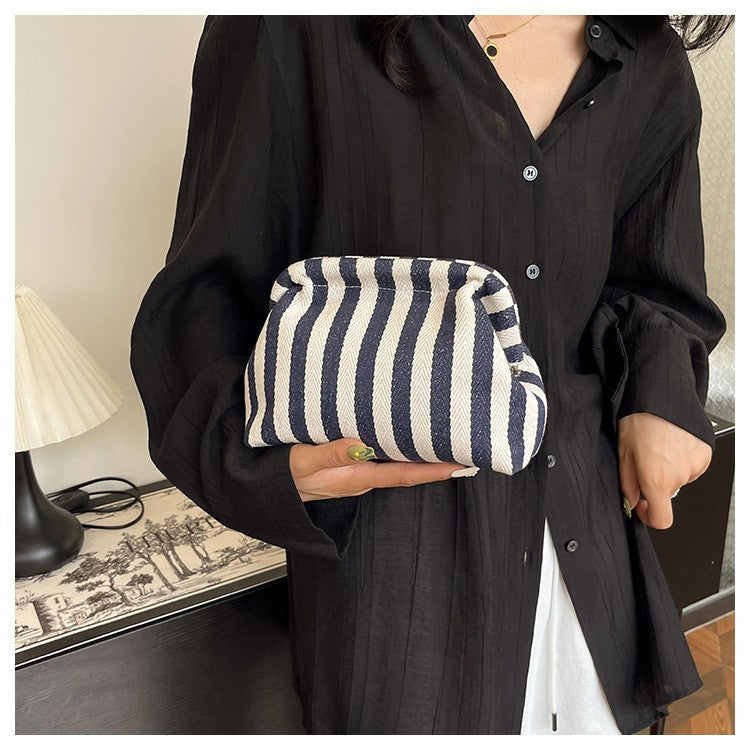 Woven Crochet Purses for Women Beach Clutch Handbags Dumpling Hobo Casual Colorblock Bag Ladies Ruched Cloud Purse