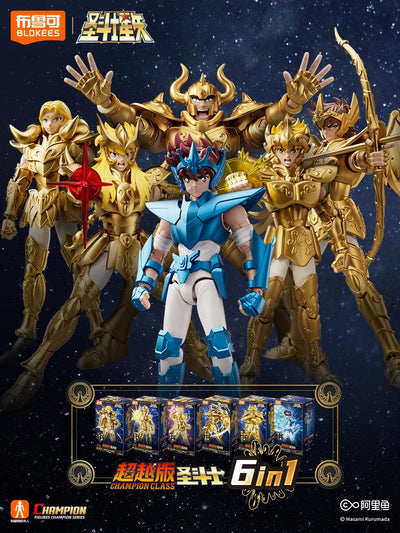 New Genuine BLOKEES Gold Saint Seiya Sagittarius Seiya Pegasus Aiolos Tenma Pegasus Action Figure Toy Assembly Figure Toy Gift