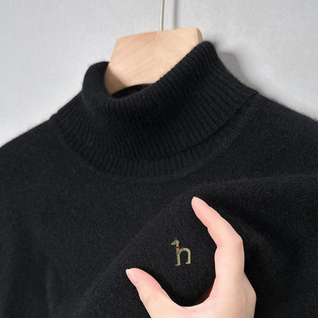Hot Sales Autumn Winter New Men's Long Sleeve High Neck Pullover Sweater Luxury Quality Print Soft Warm Knitted Fashion Menswear