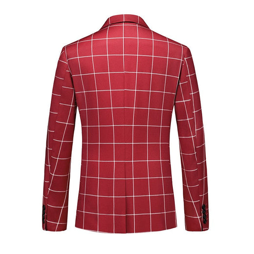 Single Breasted Plaid Suit Men's Clothing Fashion Simple Men Business Social Wedding Party Tuxedo Dress Blazers Jacket
