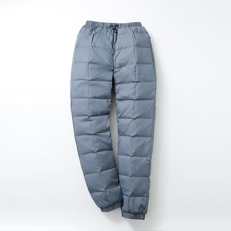 Plus Size Women Men's Thickened Down Pants 2023 New Winter High Waist 90% White Duck Down Warm Straight Female Casual Trousers