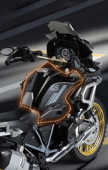 1:10 R1250GS Adventure Alloy Die Cast Motorcycle Model Vehicle Collection Sound and Light Off Road Autocycle Toys Car