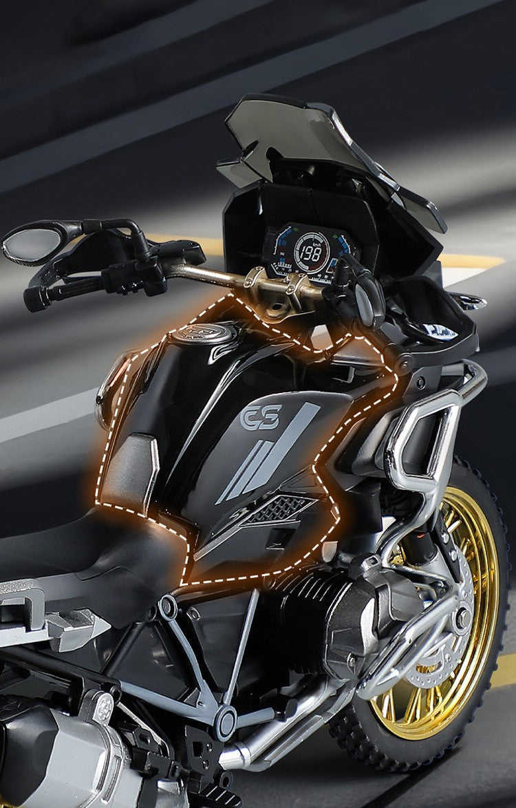 1:10 R1250GS Adventure Alloy Die Cast Motorcycle Model Vehicle Collection Sound and Light Off Road Autocycle Toys Car