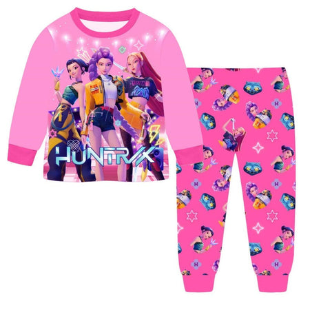 KPop Demon Hunters Movie Peripheral Pajama Set Kawaii Long Sleeve Long Pants Anime Costume Children's Toy Christmas Gift