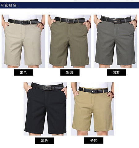 100% Cotton Shorts Men Knee Length Boardshorts Classic Brand Comfortable Clothing Beach Shorts Male Short Trousers