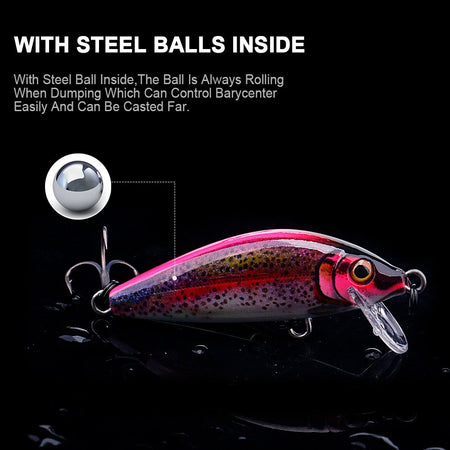 TREHOOK Jerkbait for Bass Trout Pike Sinking Minnow Fishing Lure 50mm 5g Hard Bait Wobblers Crankbait Artificial Fishing Tackle