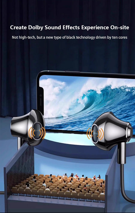 Wired Earphones USB Type C 3.5mm HiFi Headphones Bass Stereo With Volume Control Earbuds For Samsung Galaxy iPhone Huawei Xiaomi