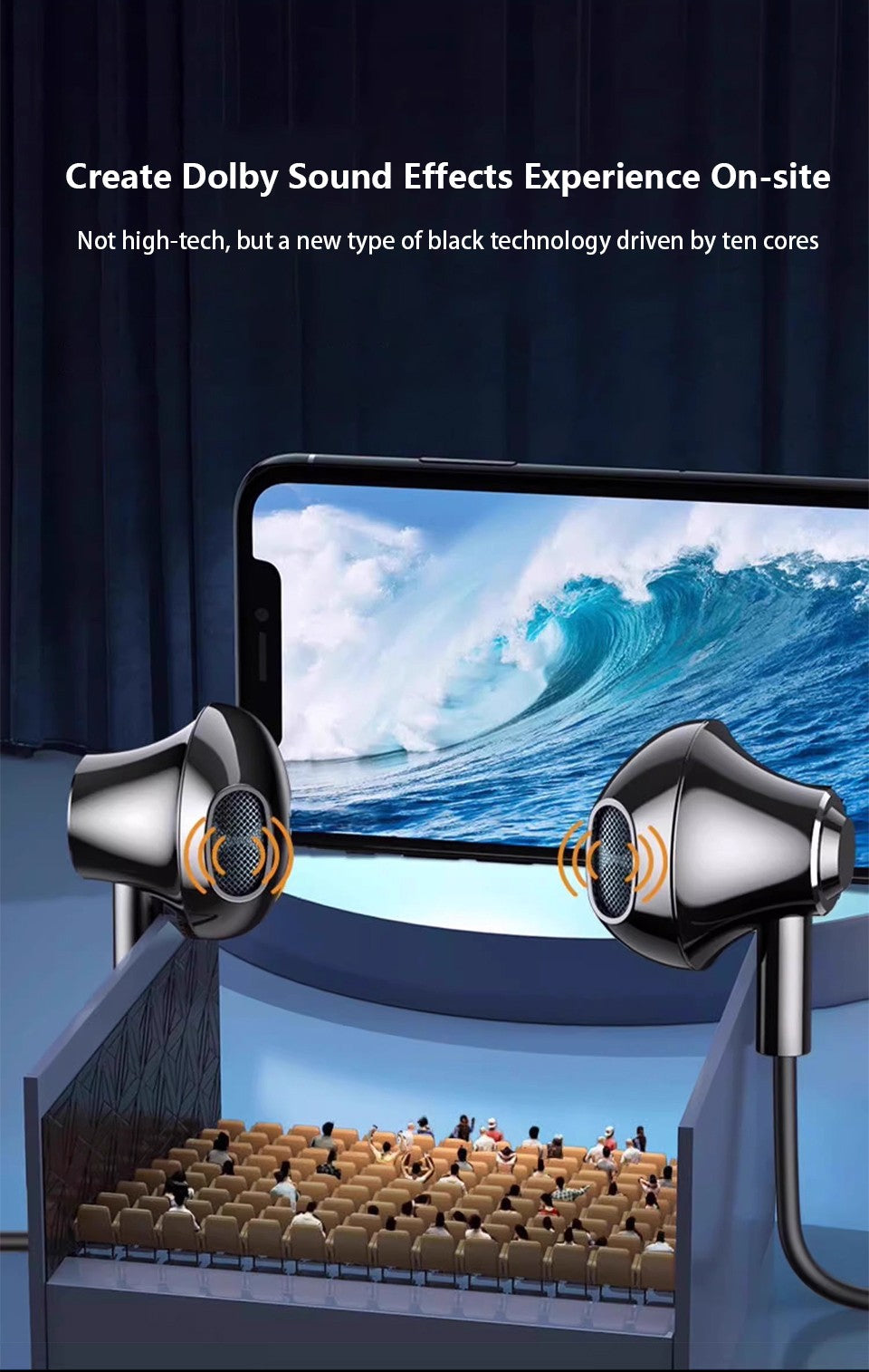 Wired Earphones USB Type C 3.5mm HiFi Headphones Bass Stereo With Volume Control Earbuds For Samsung Galaxy iPhone Huawei Xiaomi