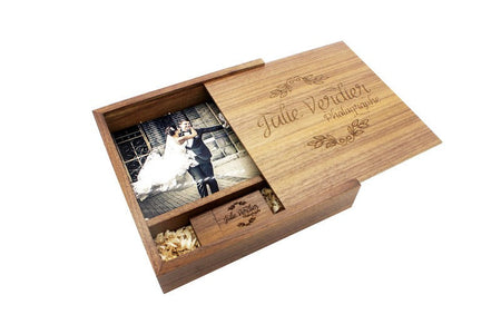 JASTER Walnut Maple Photo Album Wood Usb+Box Memory Stick Pendrive 128GB 64GB U Disk Photography Wedding Gift Free Custom Logo