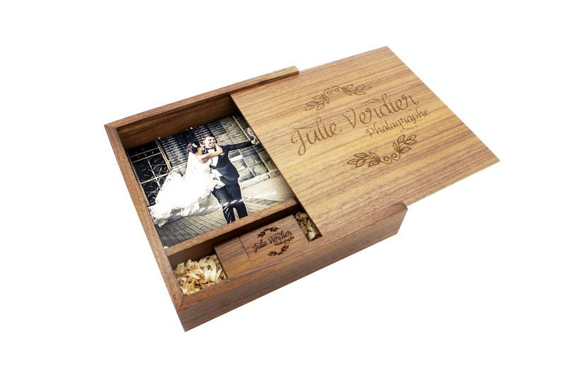 JASTER Walnut Maple Photo Album Wood Usb+Box Memory Stick Pendrive 128GB 64GB U Disk Photography Wedding Gift Free Custom Logo