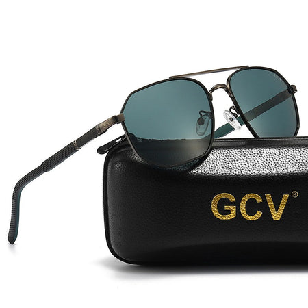 GCV 2025 Brand Classic Pilot Square Polarized Sunglasses Metal Frame Men's Driving Male Sun Glasses Eyewear UV Blocking Luxury