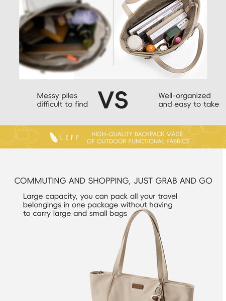 LEFF Luxury Women's Tote Bag Crossbody Bag High End Large Capacity Shoulder Bags Nylon Waterproof Commuting Bag Outdoor Bags