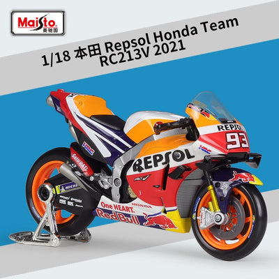 Maisto 1:18 Honda Rc213v Racing Car 2021 moto Gp #44 #93 Racing Imitation Alloy Motorcycle Model Finished Toy Gift Collection