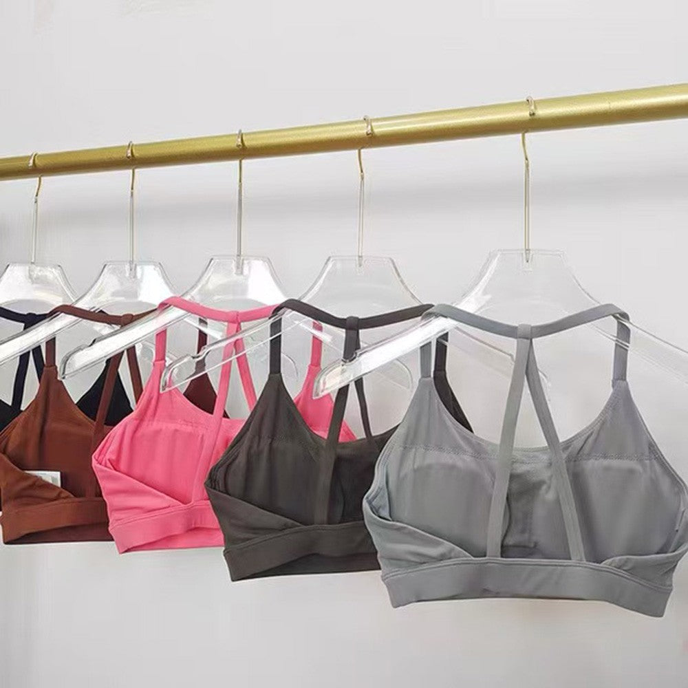 Beautiful Back Sports Underwear Women's Thin Shoulder Strap Hanging Neck Strap Naked Feel bra Yoga Bra Fitness Training Tank Top