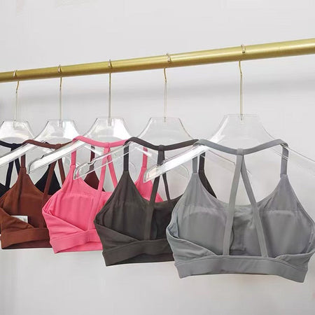 Beautiful Back Sports Underwear Women's Thin Shoulder Strap Hanging Neck Strap Naked Feel bra Yoga Bra Fitness Training Tank Top