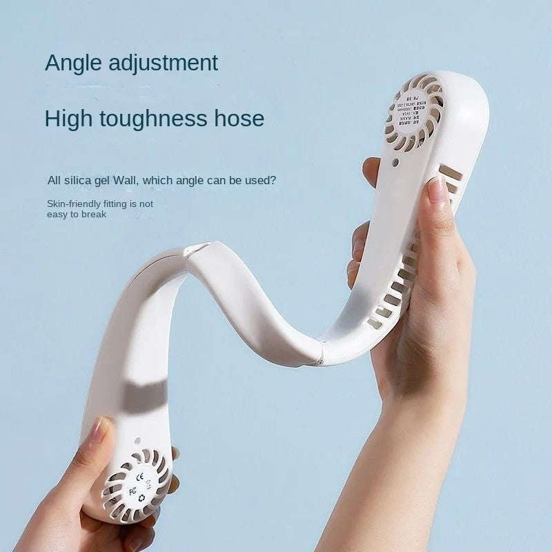 2025 Long endur New Mini Neck Mounted Fan Portable Bladeless Neck Rechargeable Air Cooler 3 Speed Mini Summer Sports Fan Outdoor