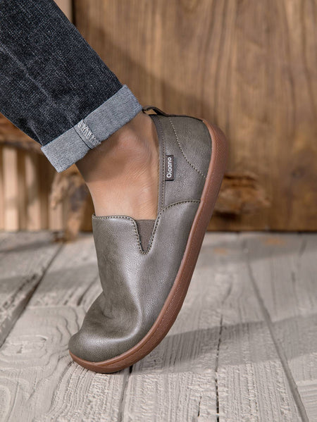 Oiaano  Wide Toe Men Minimalist Shoes  Comfortable Sneakers Leather Casual Shoes Black Slip On Leisure Loafers  Drive  Office