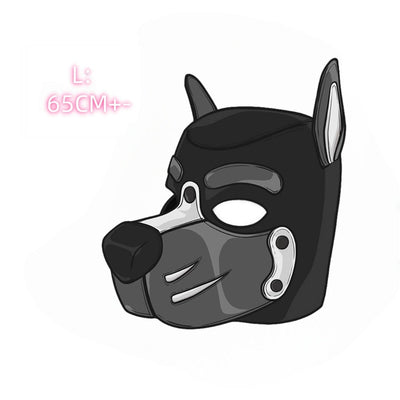 Unisex Sexy Costumes Halloween Party Pupply Play Mask Couples Games Full Face Fetish Masks Hood Latex Open Mouth DogHeadgear New
