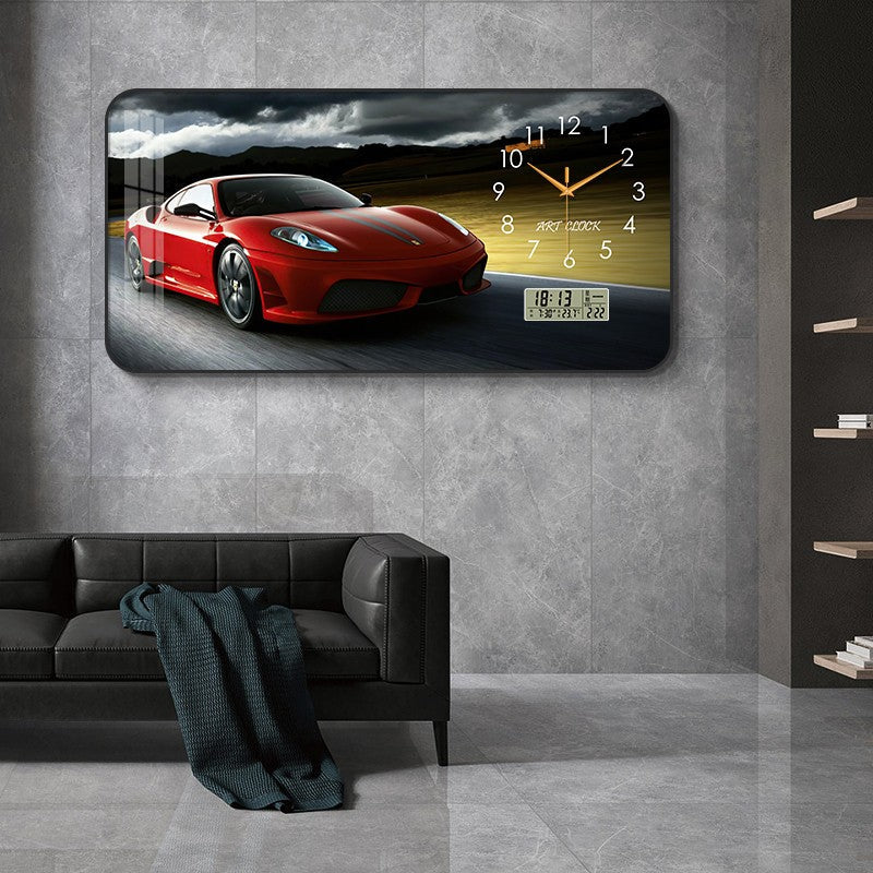 Car Clock Living Room Creative E-sports Room Silent Clock Auto Repair Beauty Shop Personality Art Decorative Painting Wall Clock