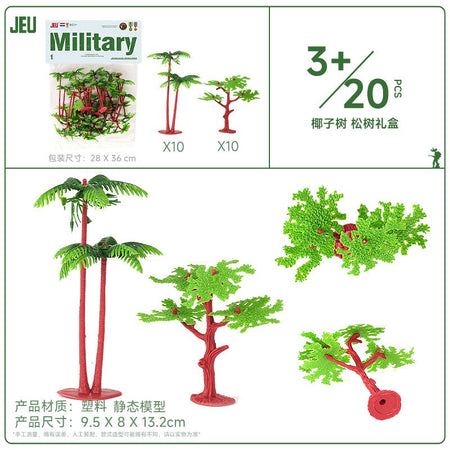 ViiKONDO Army Men Toy Military Vehicle Model Wargame Accessories Tank Radar Missile Launcher Artillery Fighter Barrack Bridge