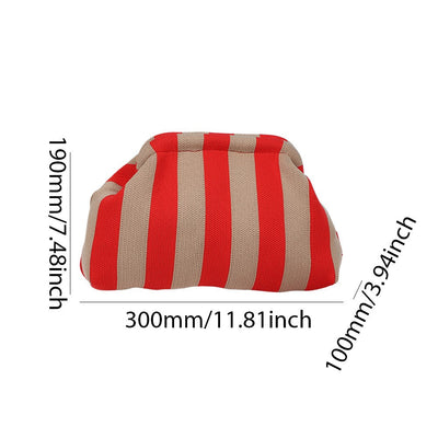 Ladies Crochet Clutch Purses Contrast Color Beach Bags Summer Woven Bags Women's Knitted Dumpling Bag Female Chic Colorblock Bag