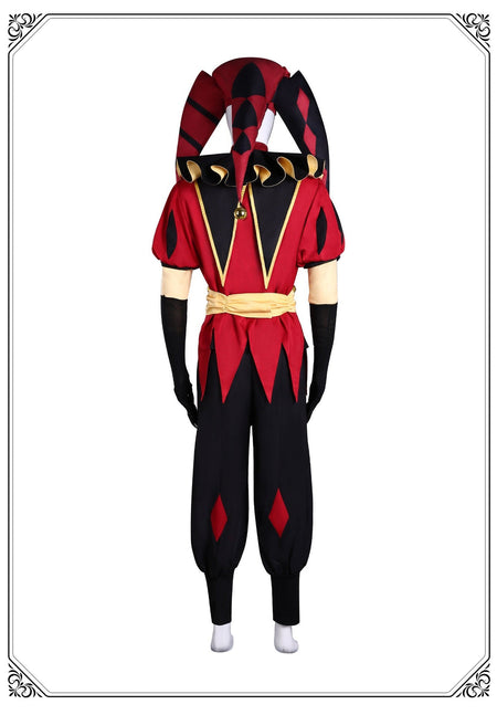 The Freak Circus Pierrot Jester Harlequin Cosplay Costume for Game Adult Clown Joker with Mask Halloween Carnival Outfits