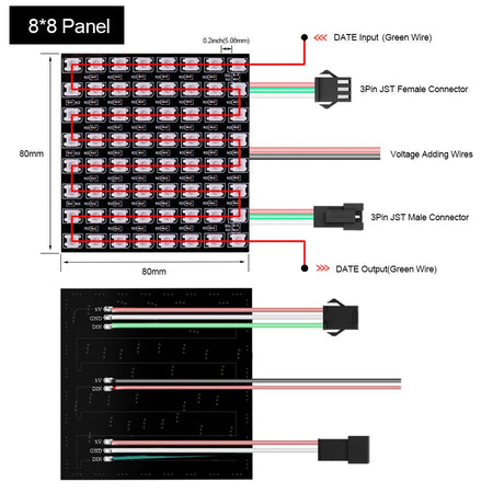 1~5Pcs WS2812B 8x8 16x16 RGB LED Digital Flexible Individually Addressable Panel Screen WS2812 8x32 Smart Pixel Module Matrix 5V
