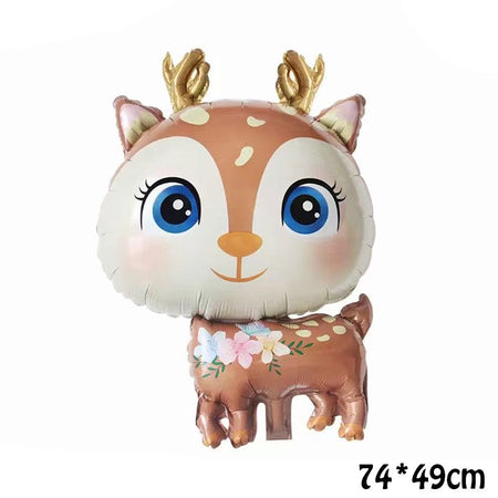 Cute Cartoon Animals Fox Deer Foil Balloons Forest Animals Theme Baby Shower Birthday Party Decoration Supplies