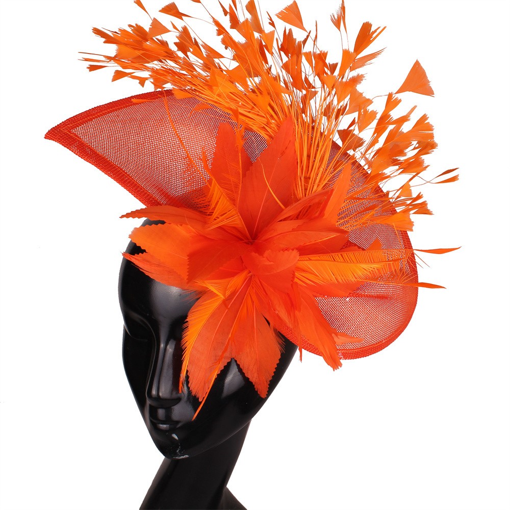 Royal Blue Gorgeous Fascinator Hat With Clips Elegant Women Fancy Feathers Wedding Hats Bridal Hair Accessories Lady Millinery