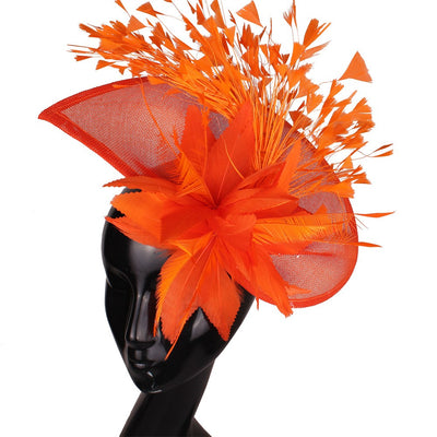 Royal Blue Gorgeous Fascinator Hat With Clips Elegant Women Fancy Feathers Wedding Hats Bridal Hair Accessories Lady Millinery
