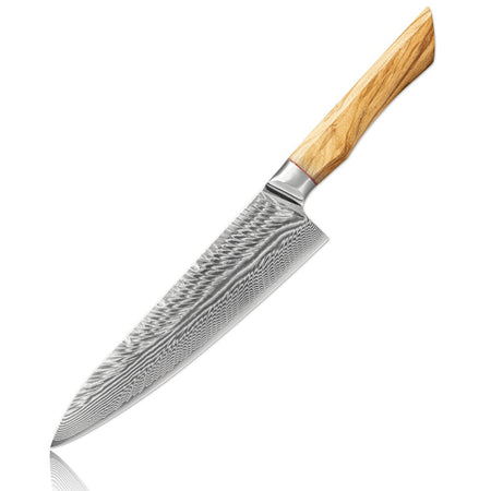 67-LAY Damascus Kitchen chef knife Set,Japanese Santoku Nakiri Knife Utility Knife Boning Knife,Cooking knife Olive wood HD
