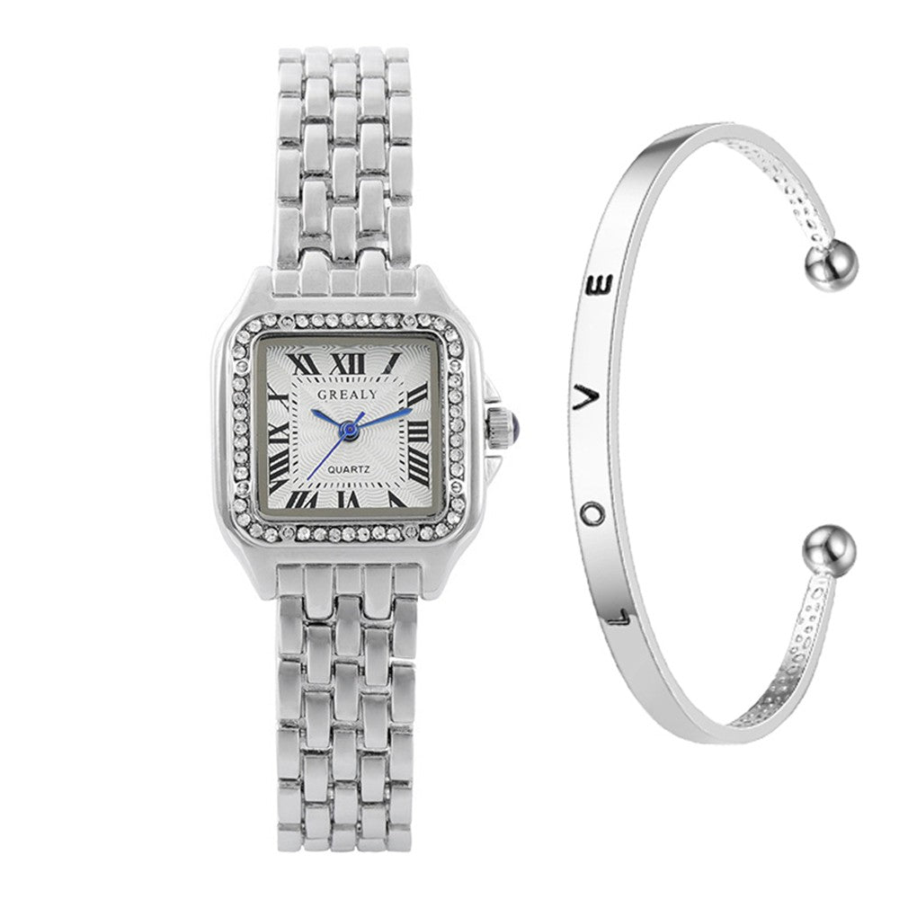 2025 Luxury Women's Fashion Square Watches Gold Alloy Strap Ladies Quartz Wristwatches Qualities Female Roman Scale Clock