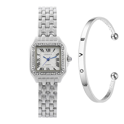 2025 Luxury Women's Fashion Square Watches Gold Alloy Strap Ladies Quartz Wristwatches Qualities Female Roman Scale Clock