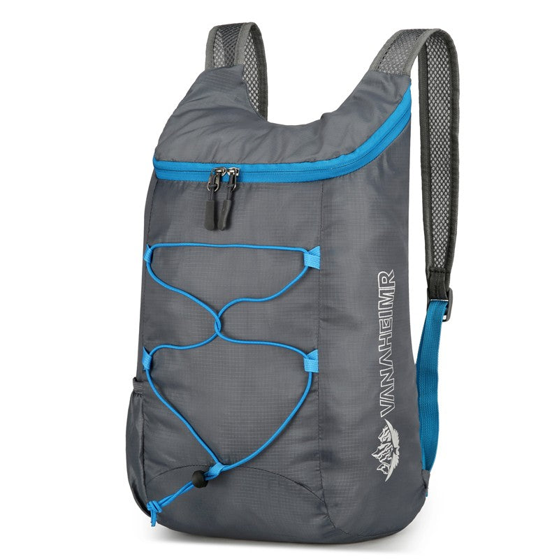 The foldable nylon outdoor lightweight backpack, simple handbag and hiking bag are suitable for outdoor sports and travel