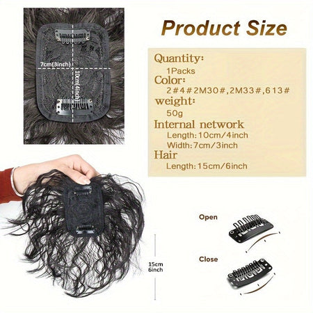 Synthetic 6Inch Clip In Hair Extension Short Curly Toupee Breathable Light Weight Hairpiece Increase Hair Volume