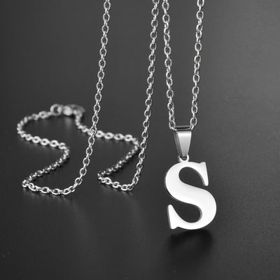 26 Alphabet Letters A-Z Name Pendant Stainless Steel Necklace Initial Minimalist Necklaces For Men Women Fashion Gifts Wholesale