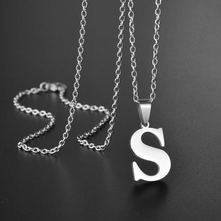 26 Alphabet Letters A-Z Name Pendant Stainless Steel Necklace Initial Minimalist Necklaces For Men Women Fashion Gifts Wholesale