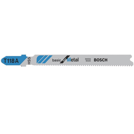 BOSCH 2608631013 T118A Basic for Metal HSS Curved Saw Blade 5-Pack 92mm Metal Straight Cut Milled Curved Saw Tool Accessories
