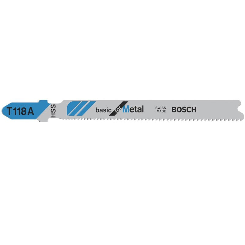 BOSCH 2608631013 T118A Basic for Metal HSS Curved Saw Blade 5-Pack 92mm Metal Straight Cut Milled Curved Saw Tool Accessories