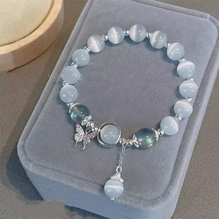 New Simple Beads Crystal Bracelet for Women Girls Korean Ins Flower Fox Feather Tassel Bracelets Friendship Jewelry Gifts 2024