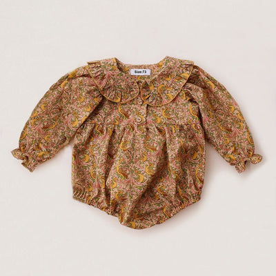 Vintage Floral Baby Girl Romper Spring Baby Girl Clothes For Wedding Party