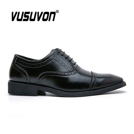 Men Oxfords Brogue Shoes Fashion Breathable Split Leather 38-48 Size Boys Black Soft Outdoor Casual Autumn Mules Dress Flats
