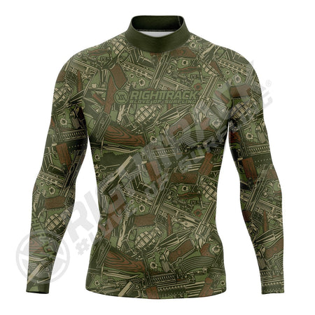 Hot Men's Rashguard Surfing Shirt Camo Lycra Fabrics RIGHTTRACK Surf Sportswear Beach UV Swimwear UPF50+ Clothes