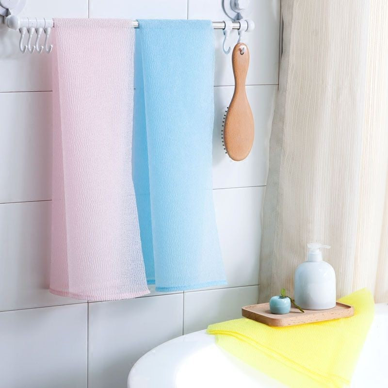 1pc Japanese Body Wash Towel Extended Bath Tool Beauty Skin Exfoliating Washcloth Nylon Skin Polishing Body Back Scrubber Towel