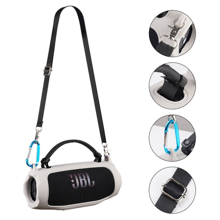 Portable Bluetooth Speaker Carry Silicone Case,Soft Protective Sleeve Cover with Shoulder Strap for JBL Charge 6 Speaker