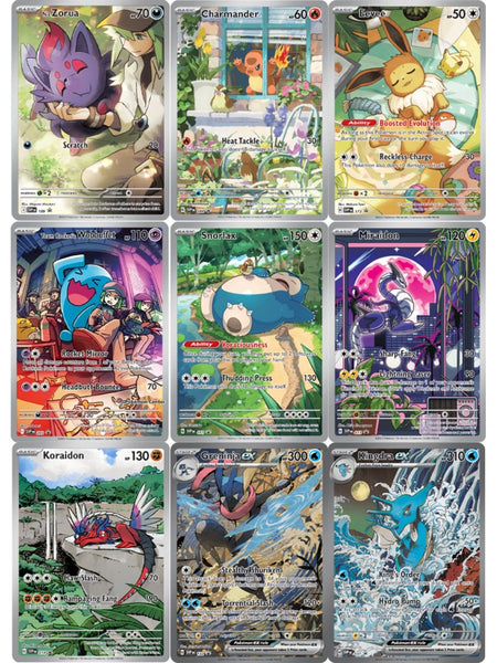 9Pcs PTCG Pokemon Cards SV Scarlet Violet Promo Card Holo Rare Battle Snorlax Charmander Wobbuffet Eevee Foil Trading Cards Gift