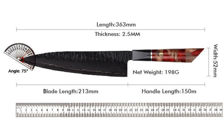 Kitchen Knife Set 1-6PC Damascus 3-layer cladding Steel knives Kitchen Accessories Professional Chef knives Cooking Tools