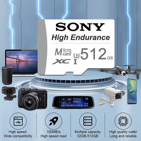 SONY High Endurance Micro TF/SD Card 512GB 64GB 128GB 256GB Memory Card Up to 100MB/s Flash Card TF Card for Monitoring Dashcam
